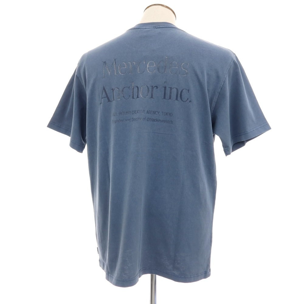 【中古】【未使用】メルセデスアンカーインク Mercedes anchor inc. ガーメントダイ コットン クルーネック 半袖Ｔシャツ グレイッシュブルー【サイズXL】【 状態ランクS 】【 メンズ 】