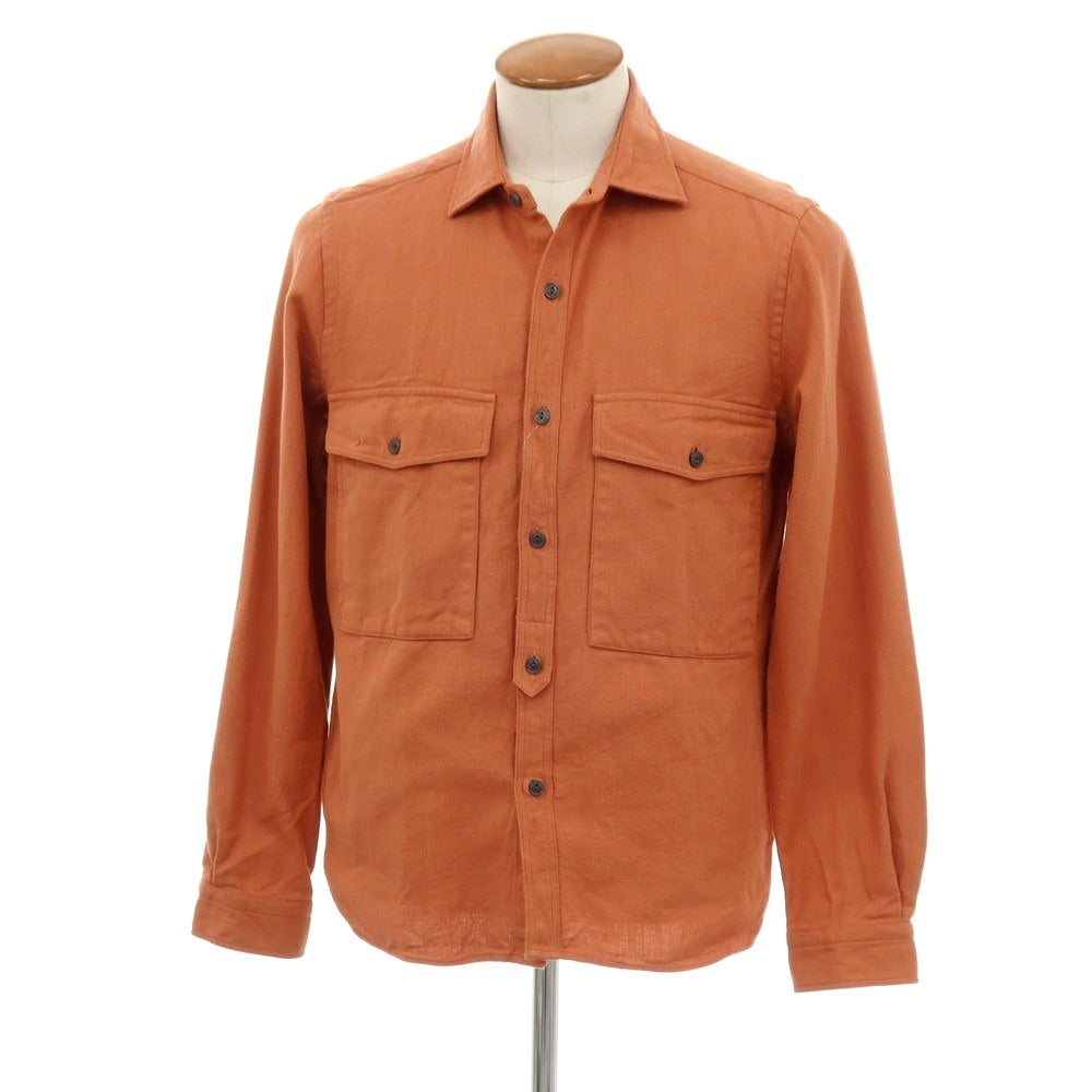 【中古】ギローバー GUY ROVER コットン カジュアルシャツ オレンジ【サイズM】【 状態ランクB 】【 メンズ 】