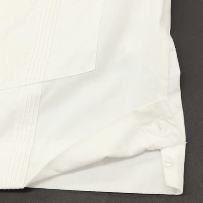 【中古】ハバネラ HAVANERA コットンポリエステル 刺しゅうデザイン オープンカラー 半袖シャツ ホワイト【サイズS】【 状態ランクC 】【 メンズ 】