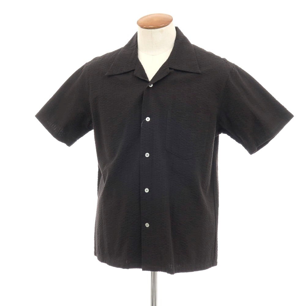 【中古】ジョーマッコイ JOE McCOY コットン シアサッカー オープンカラー 半袖シャツ ブラック【サイズM】【 状態ランクB 】【 メンズ 】
