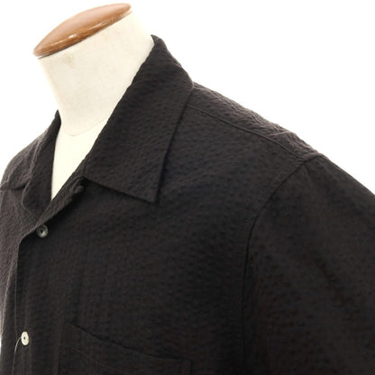 【中古】ジョーマッコイ JOE McCOY コットン シアサッカー オープンカラー 半袖シャツ ブラック【サイズM】【 状態ランクB 】【 メンズ 】