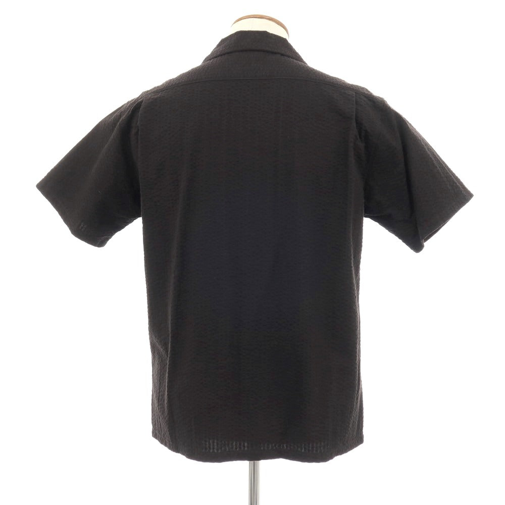 【中古】ジョーマッコイ JOE McCOY コットン シアサッカー オープンカラー 半袖シャツ ブラック【サイズM】【 状態ランクB 】【 メンズ 】