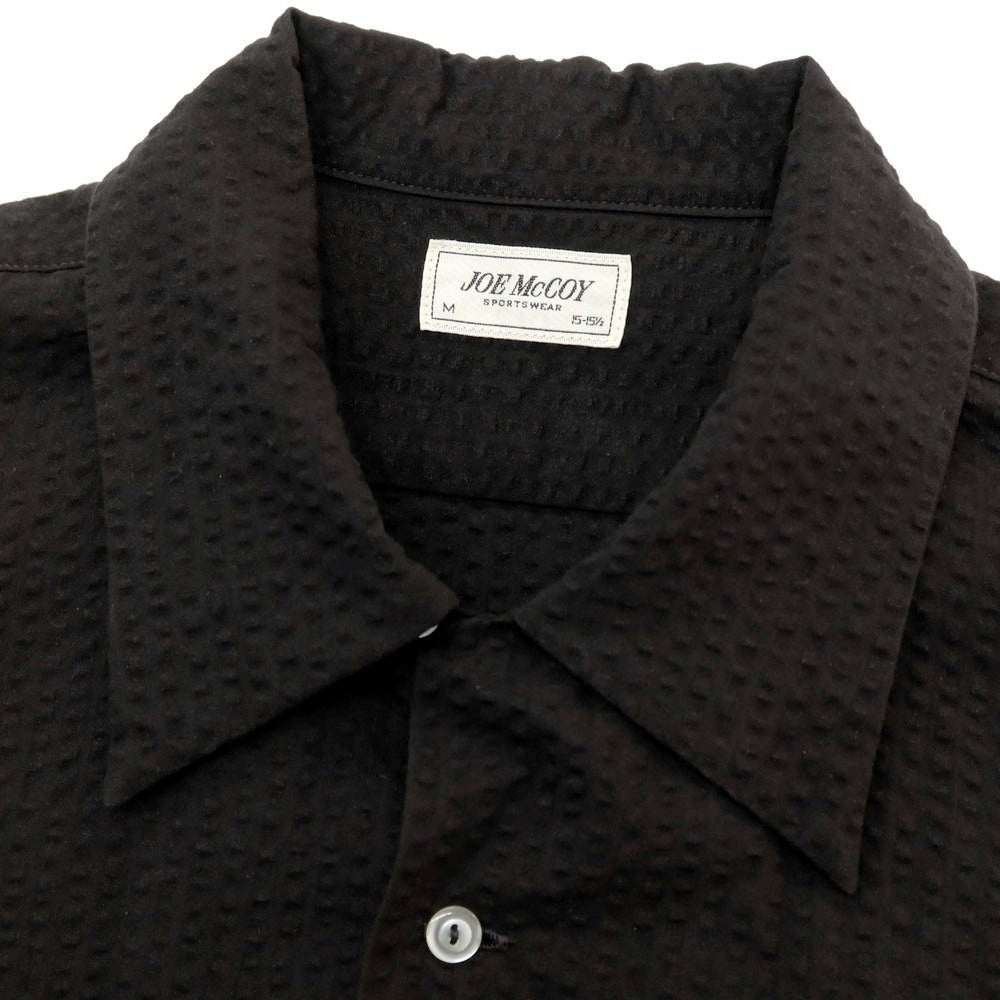 【中古】ジョーマッコイ JOE McCOY コットン シアサッカー オープンカラー 半袖シャツ ブラック【サイズM】【 状態ランクB 】【 メンズ 】