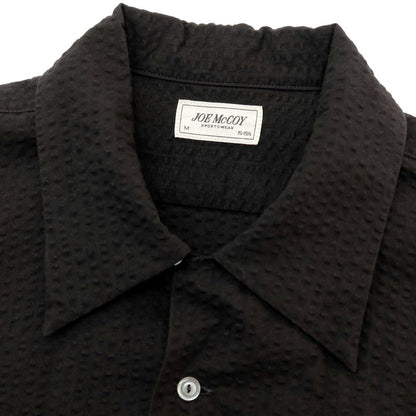 【中古】ジョーマッコイ JOE McCOY コットン シアサッカー オープンカラー 半袖シャツ ブラック【サイズM】【 状態ランクB 】【 メンズ 】