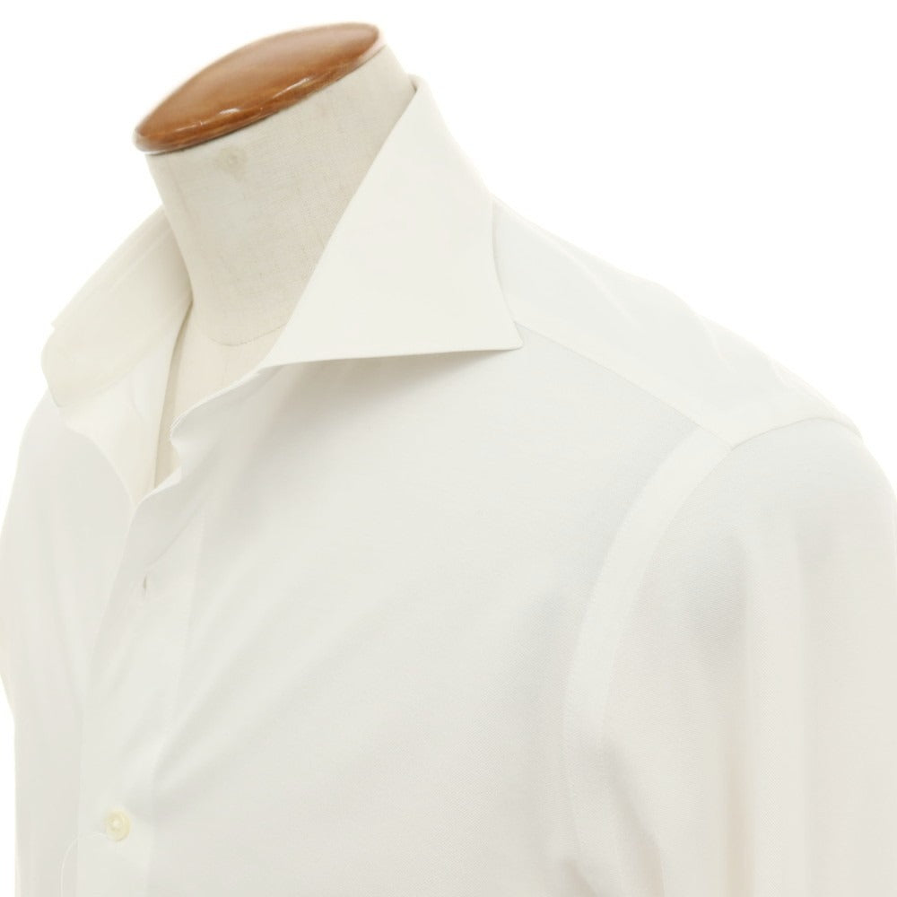 【中古】メイカーズシャツ カマクラ Makers Shirt 鎌倉 コットンポリエステル ワイドカラー ドレスシャツ ホワイト【サイズM】【 状態ランクC 】【 メンズ 】