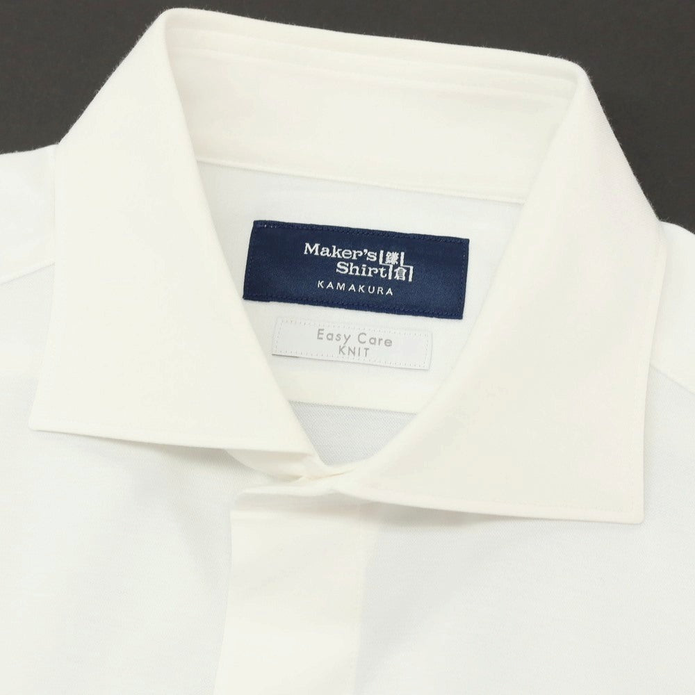 【中古】メイカーズシャツ カマクラ Makers Shirt 鎌倉 コットンポリエステル ワイドカラー ドレスシャツ ホワイト【サイズM】【 状態ランクC 】【 メンズ 】