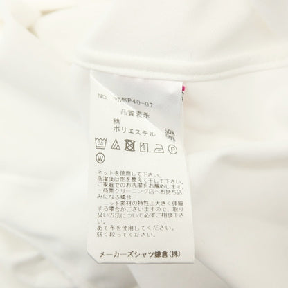 【中古】メイカーズシャツ カマクラ Makers Shirt 鎌倉 コットンポリエステル ワイドカラー ドレスシャツ ホワイト【サイズM】【 状態ランクC 】【 メンズ 】