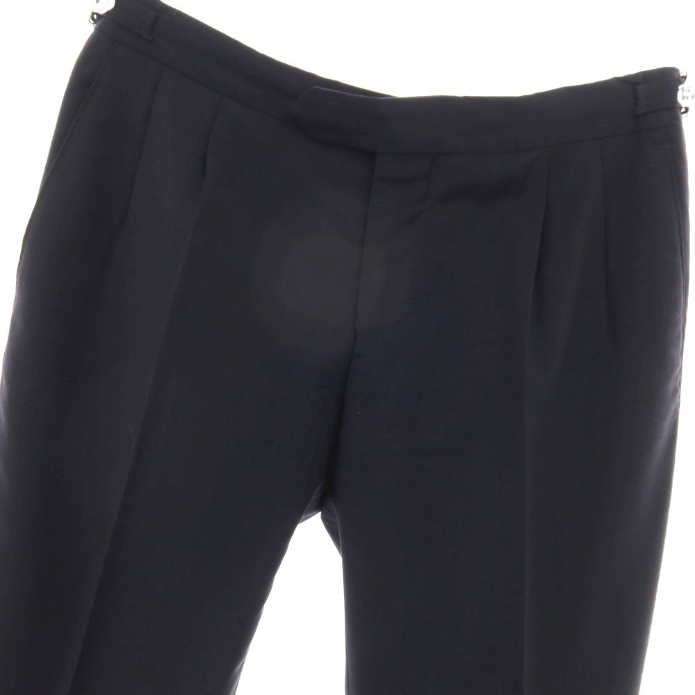 【中古】ジェルマーノ GERMANO ストレッチ ポリエステルウール ドレススラックスパンツ ネイビー【サイズ46】【 状態ランクB 】【 メンズ 】