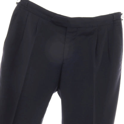 【中古】ジェルマーノ GERMANO ストレッチ ポリエステルウール ドレススラックスパンツ ネイビー【サイズ46】【 状態ランクB 】【 メンズ 】