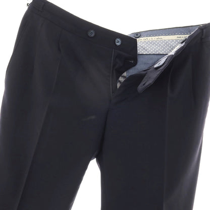 【中古】ジェルマーノ GERMANO ストレッチ ポリエステルウール ドレススラックスパンツ ネイビー【サイズ46】【 状態ランクB 】【 メンズ 】