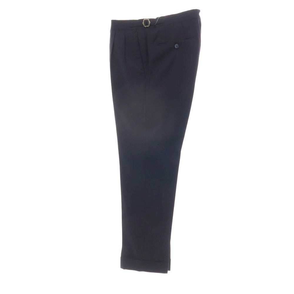 【中古】ジェルマーノ GERMANO ストレッチ ポリエステルウール ドレススラックスパンツ ネイビー【サイズ46】【 状態ランクB 】【 メンズ 】