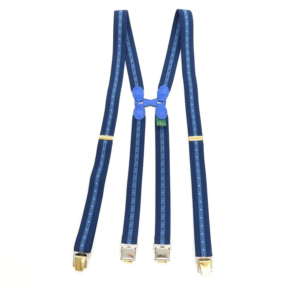 【中古】リベラーノ&amp;リベラーノ LIVERANO&amp;LIVERANO ゴム×レザー サスペンダー ネイビー【 状態ランクA 】【 メンズ 】