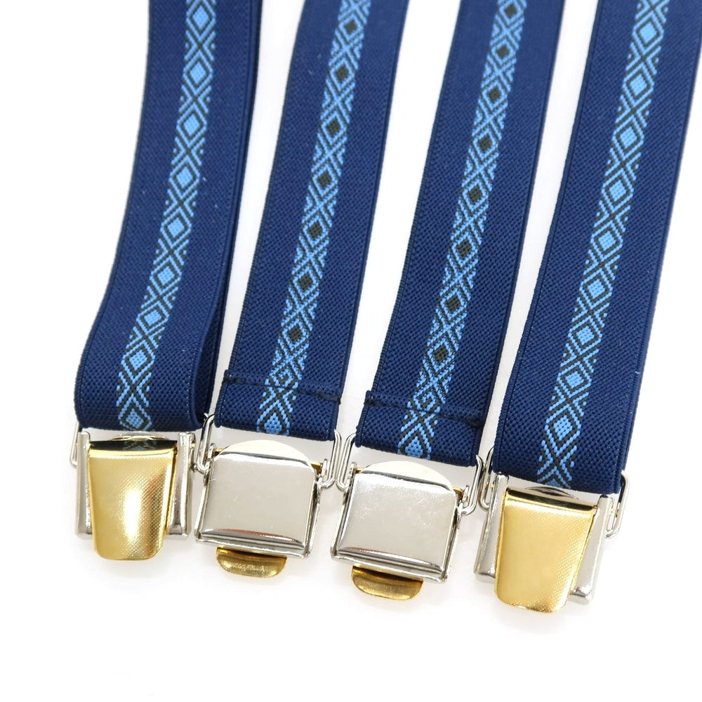 【中古】リベラーノ&amp;リベラーノ LIVERANO&amp;LIVERANO ゴム×レザー サスペンダー ネイビー【 状態ランクA 】【 メンズ 】