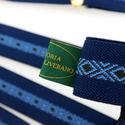 【中古】リベラーノ&amp;リベラーノ LIVERANO&amp;LIVERANO ゴム×レザー サスペンダー ネイビー【 状態ランクA 】【 メンズ 】