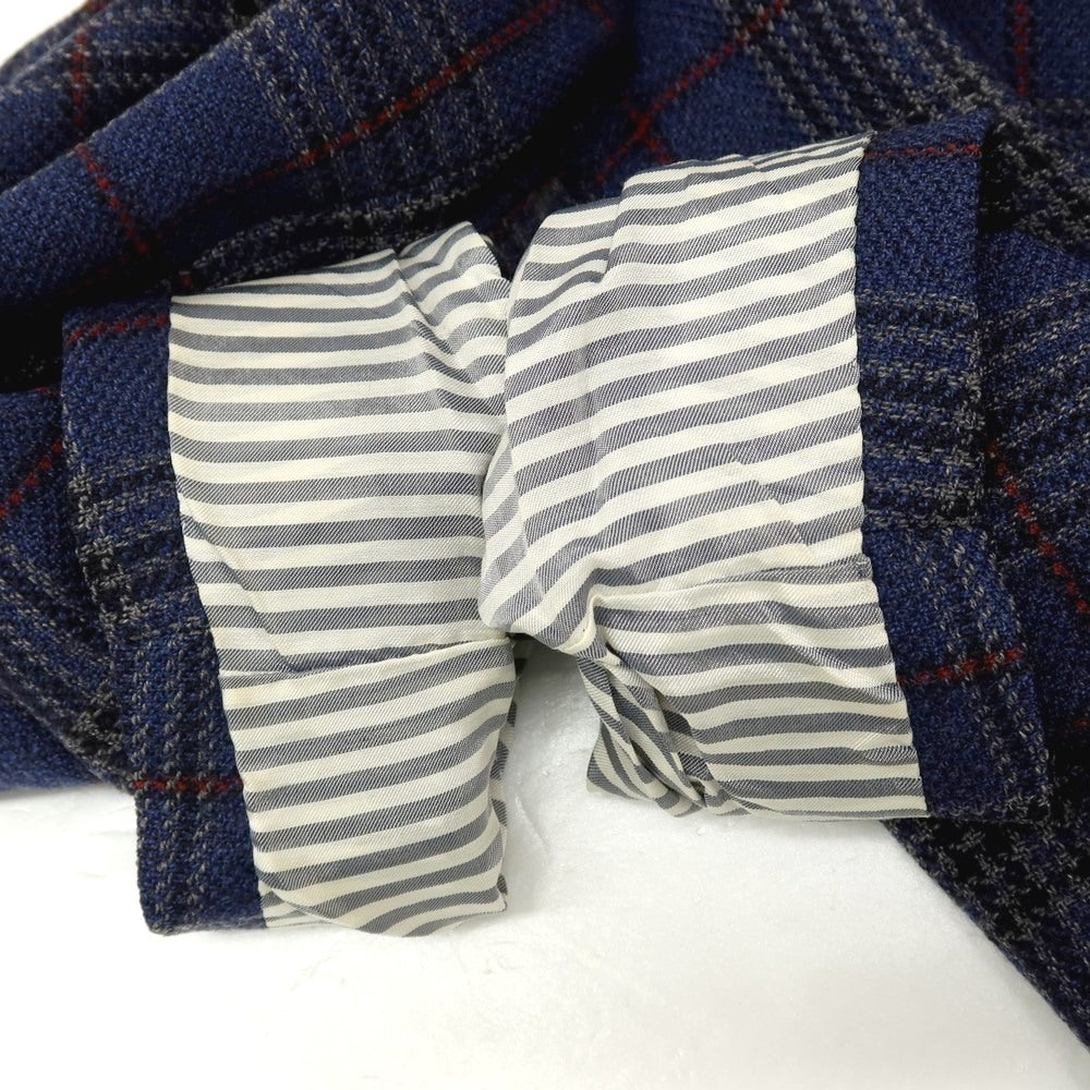 【中古】ボリオリ BOGLIOLI DOVER ウール チェック 3B テーラードジャケット ネイビーxグレー【サイズ44】【 状態ランクC 】【 メンズ 】