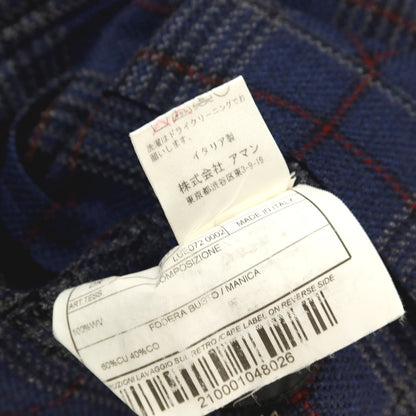 【中古】ボリオリ BOGLIOLI DOVER ウール チェック 3B テーラードジャケット ネイビーxグレー【サイズ44】【 状態ランクC 】【 メンズ 】