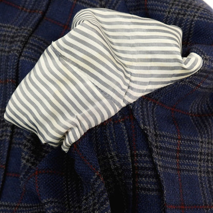 【中古】ボリオリ BOGLIOLI DOVER ウール チェック 3B テーラードジャケット ネイビーxグレー【サイズ44】【 状態ランクC 】【 メンズ 】