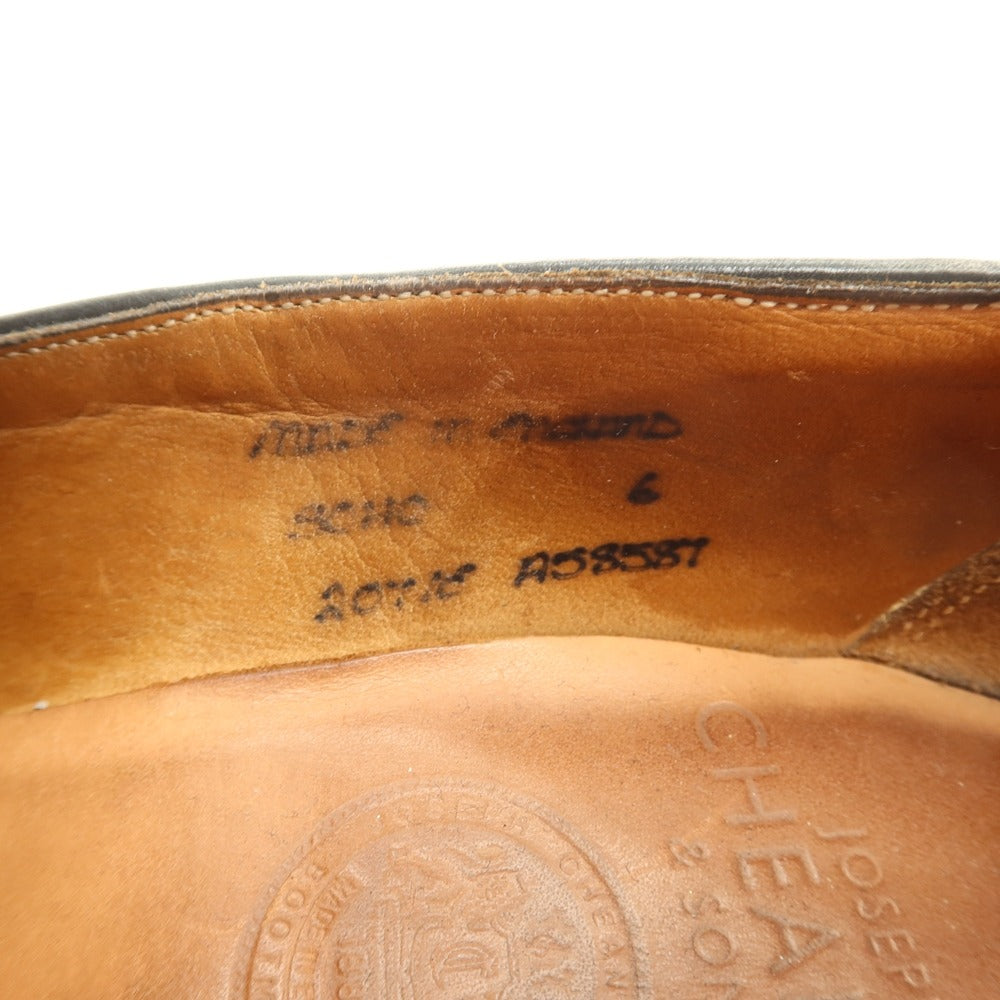 【中古】チーニー CHEANEY カーフ レザー コインローファー ブラック【サイズ6】【 状態ランクC 】【 メンズ 】