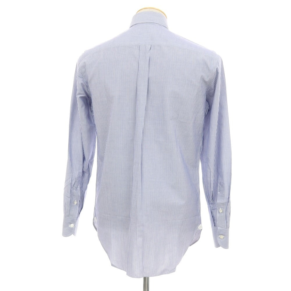【SALE30%OFF/返品不可】【中古】ルイジ ボレッリ Luigi Borrelli コットン ストライプ ボタンダウン ドレスシャツ ネイビーxホワイト【 サイズ38 】【 状態ランクB 】【 メンズ 】