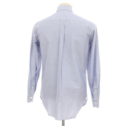 【SALE30%OFF/返品不可】【中古】ルイジ ボレッリ Luigi Borrelli コットン ストライプ ボタンダウン ドレスシャツ ネイビーxホワイト【 サイズ38 】【 状態ランクB 】【 メンズ 】
