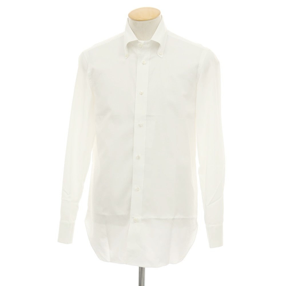 【中古】ルイジ ボレッリ Luigi Borrelli コットン ボタンダウン ドレスシャツ ホワイト【サイズ38】【 状態ランクB 】【 メンズ 】