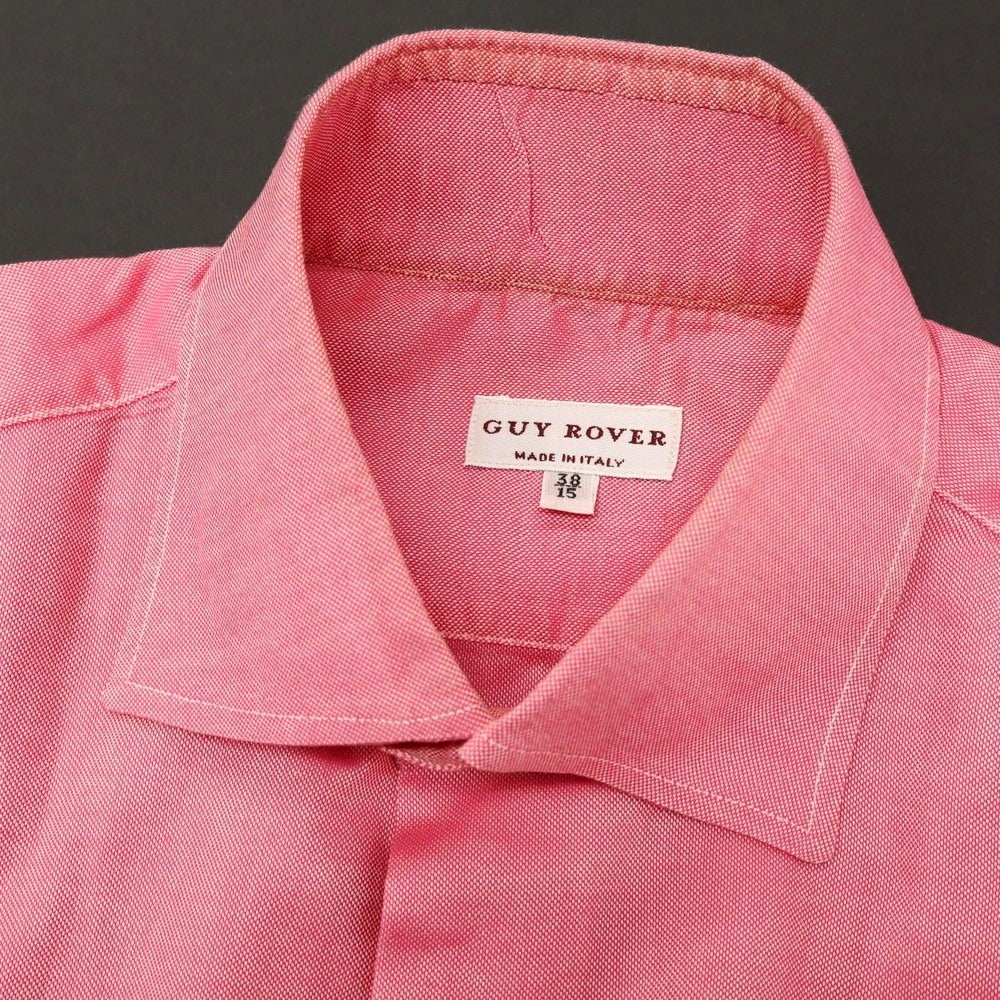 【中古】ギローバー GUY ROVER コットン セミワイドカラー カジュアルシャツ レッド【サイズ38】【 状態ランクC 】【 メンズ 】