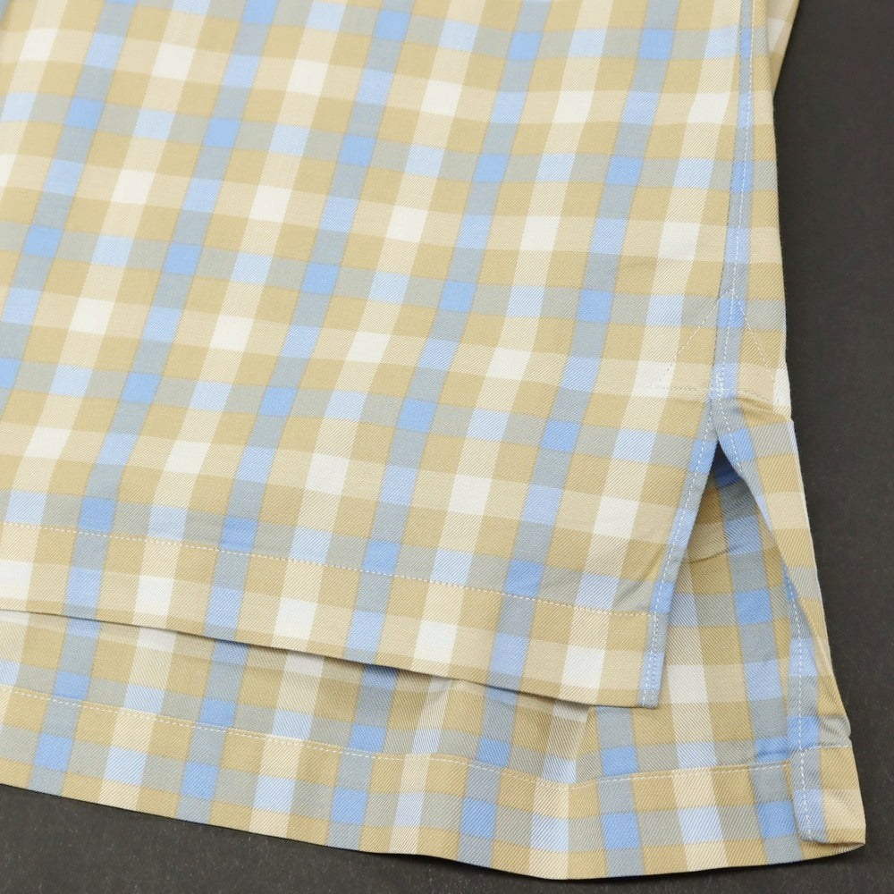 【中古】フォギーアンドサニー FOGGY&amp;SUNNY コットン チェック セミワイドカラー カジュアルシャツ ベージュxブルー【サイズ38】【 状態ランクA 】【 メンズ 】