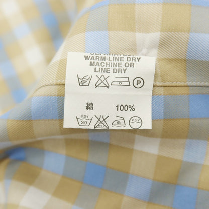 【中古】フォギーアンドサニー FOGGY&amp;SUNNY コットン チェック セミワイドカラー カジュアルシャツ ベージュxブルー【サイズ38】【 状態ランクA 】【 メンズ 】