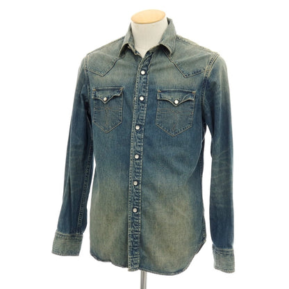 【中古】ダブルアールエル RRL DOUBLE RL コットン デニム ウエスタンシャツ ネイビー【 S 】【 状態ランクB 】【 メンズ 】 []