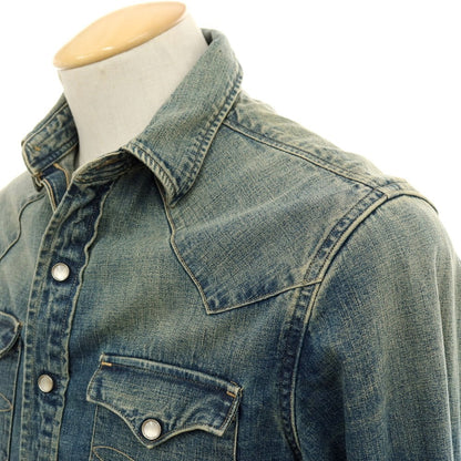 【中古】ダブルアールエル RRL DOUBLE RL コットン デニム ウエスタンシャツ ネイビー【 S 】【 状態ランクB 】【 メンズ 】 []