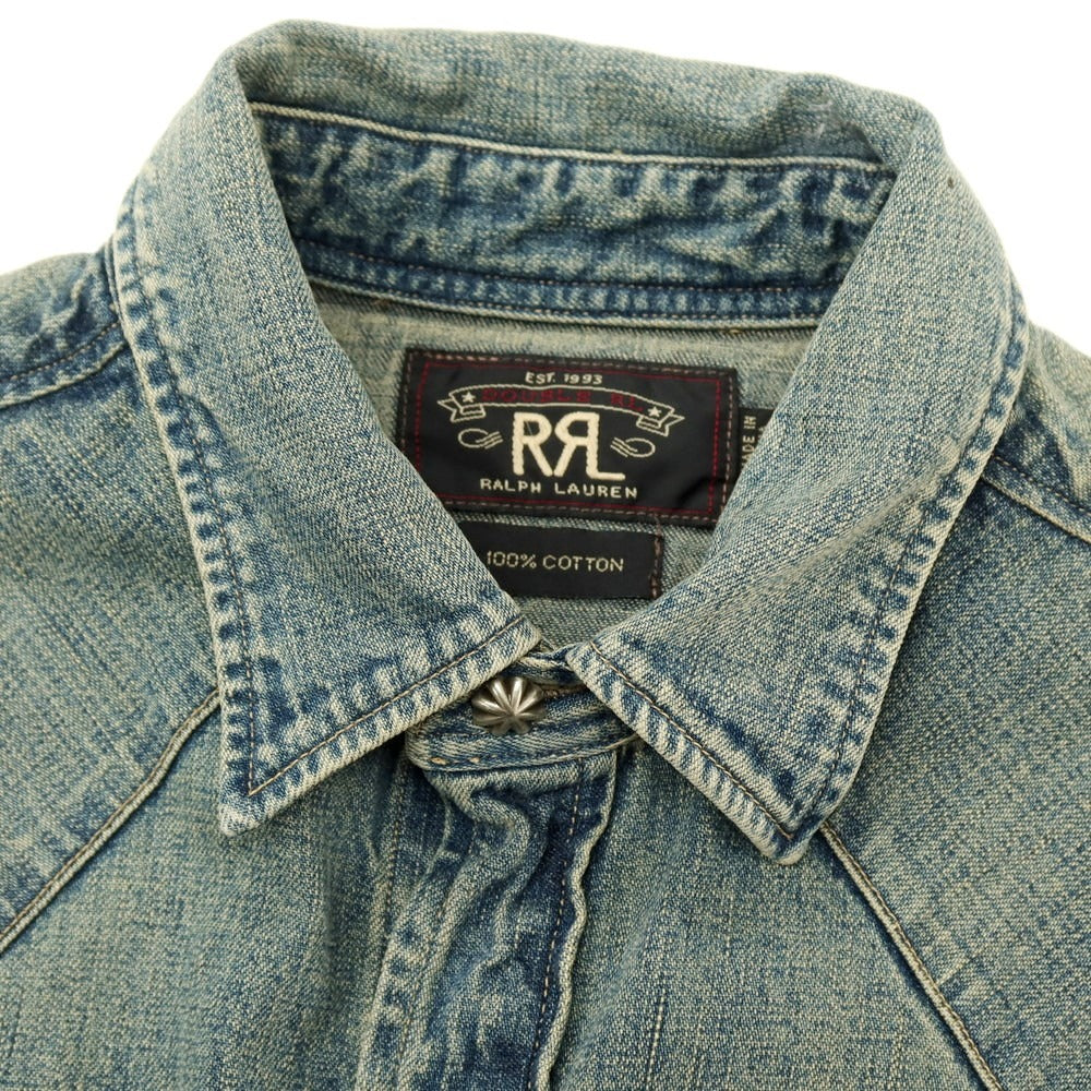 【中古】ダブルアールエル RRL DOUBLE RL コットン デニム ウエスタンシャツ ネイビー【 S 】【 状態ランクB 】【 メンズ 】 []