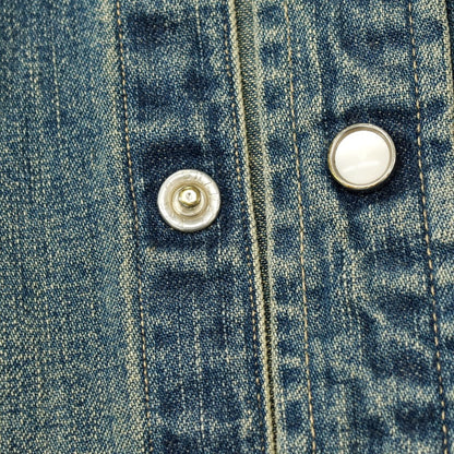 【中古】ダブルアールエル RRL DOUBLE RL コットン デニム ウエスタンシャツ ネイビー【 S 】【 状態ランクB 】【 メンズ 】 []
