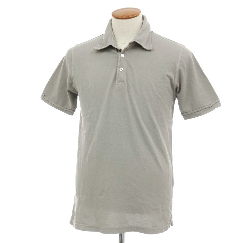 【中古】フェデーリ FEDELI コットン 鹿の子 半袖ポロシャツ グレージュ【サイズ48】【 状態ランクB 】【 メンズ 】