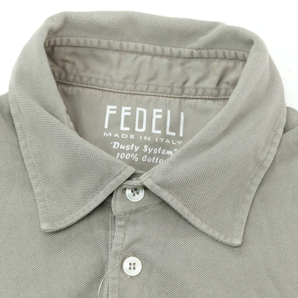 【中古】フェデーリ FEDELI コットン 鹿の子 半袖ポロシャツ グレージュ【サイズ48】【 状態ランクB 】【 メンズ 】[CPD]