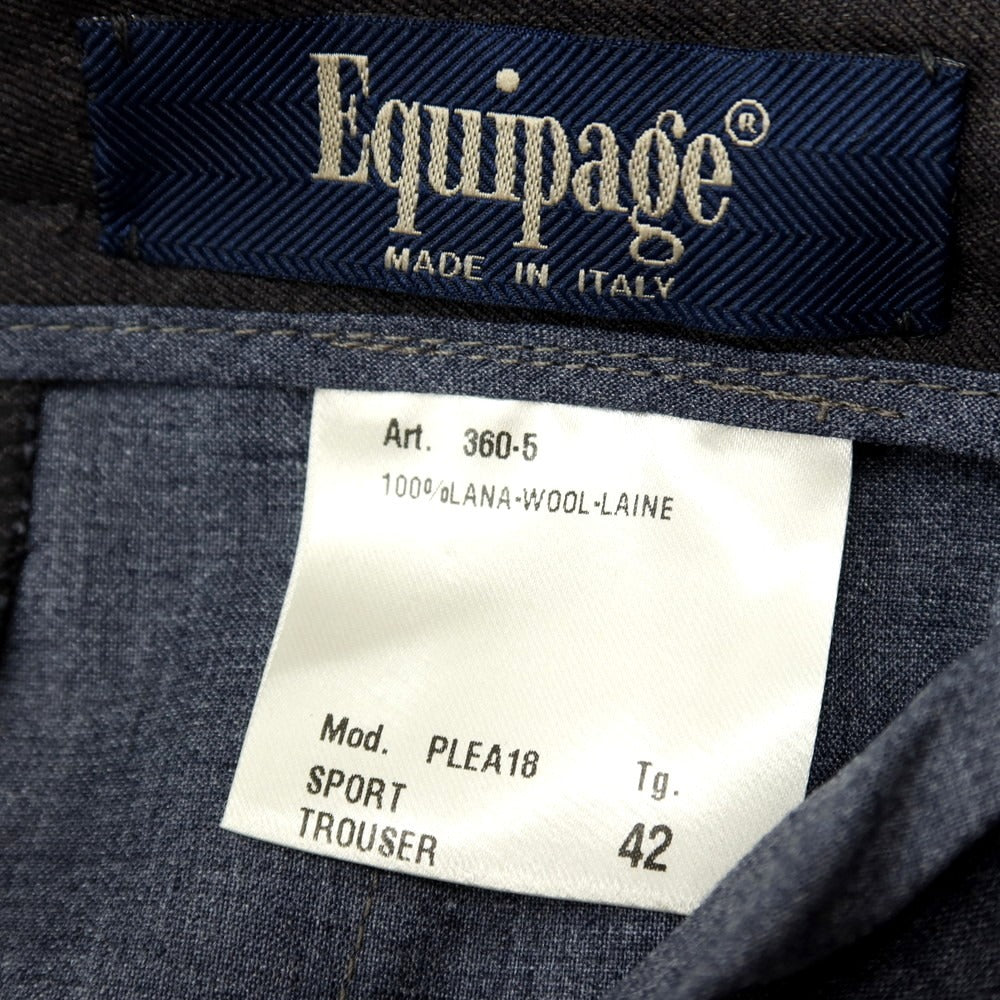 【中古】エキパージュ Equipage PLEA18 ウール イージースラックスパンツ ダークグレー【サイズ42】【 状態ランクA 】【 メンズ 】