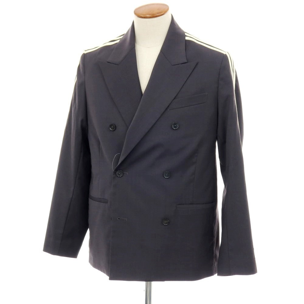 【中古】アディダス adidas ×KITH ウール ポリエステルポリウレタン ダブル6B カジュアルジャケット グレー【サイズJP M】【 状態ランクB 】【 メンズ 】