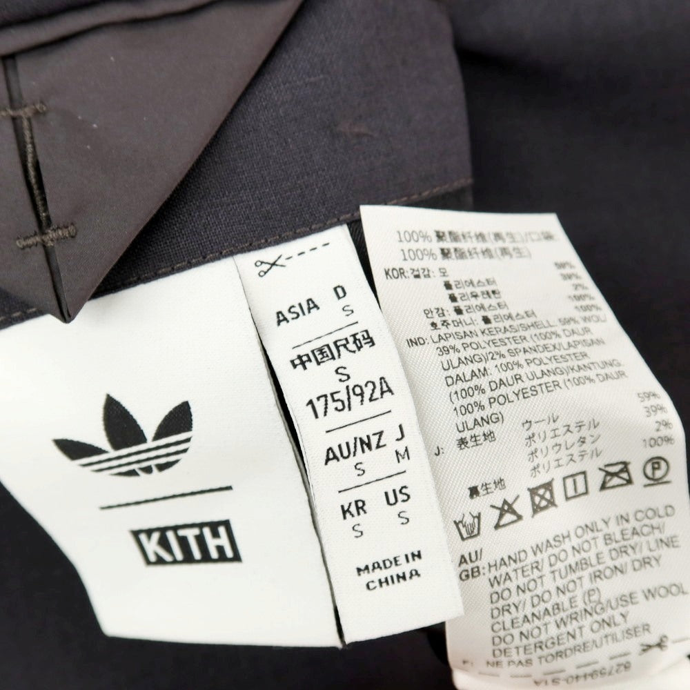 【中古】アディダス adidas ×KITH ウール ポリエステルポリウレタン ダブル6B カジュアルジャケット グレー【サイズJP M】【 状態ランクB 】【 メンズ 】