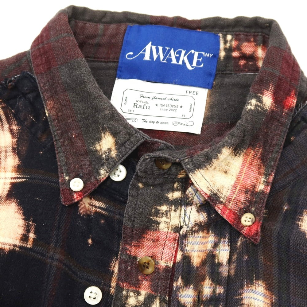 【中古】アウェイクニューヨーク Awake NY × Rafu リメイク コットン系 ボタンダウン カジュアルシャツ マルチカラー【サイズFREE(M位)】【 状態ランクB 】【 メンズ 】