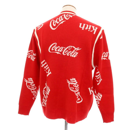【中古】キス KITH × COCA COLA アクリルウール ジャカード カーディガン レッド【サイズM】【 状態ランクB 】【 メンズ 】