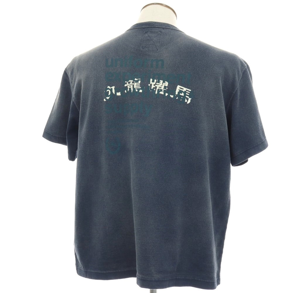 【中古】ユニフォームエクスペリメント uniform experiment × GrowthRing &amp; Supply 2026年春夏 GRS FADED 半袖Ｔシャツ ネイビー【サイズ3】【 状態ランクA 】【 メンズ 】