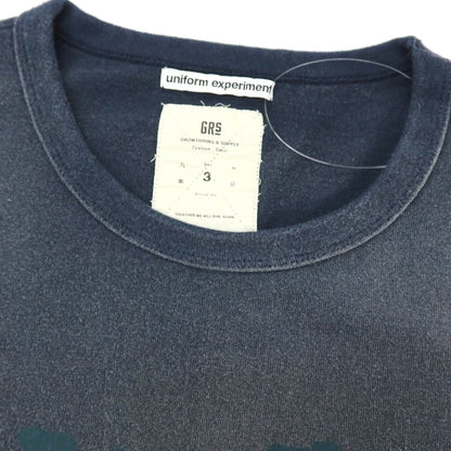 【中古】ユニフォームエクスペリメント uniform experiment × GrowthRing &amp; Supply 2026年春夏 GRS FADED 半袖Ｔシャツ ネイビー【サイズ3】【 状態ランクA 】【 メンズ 】