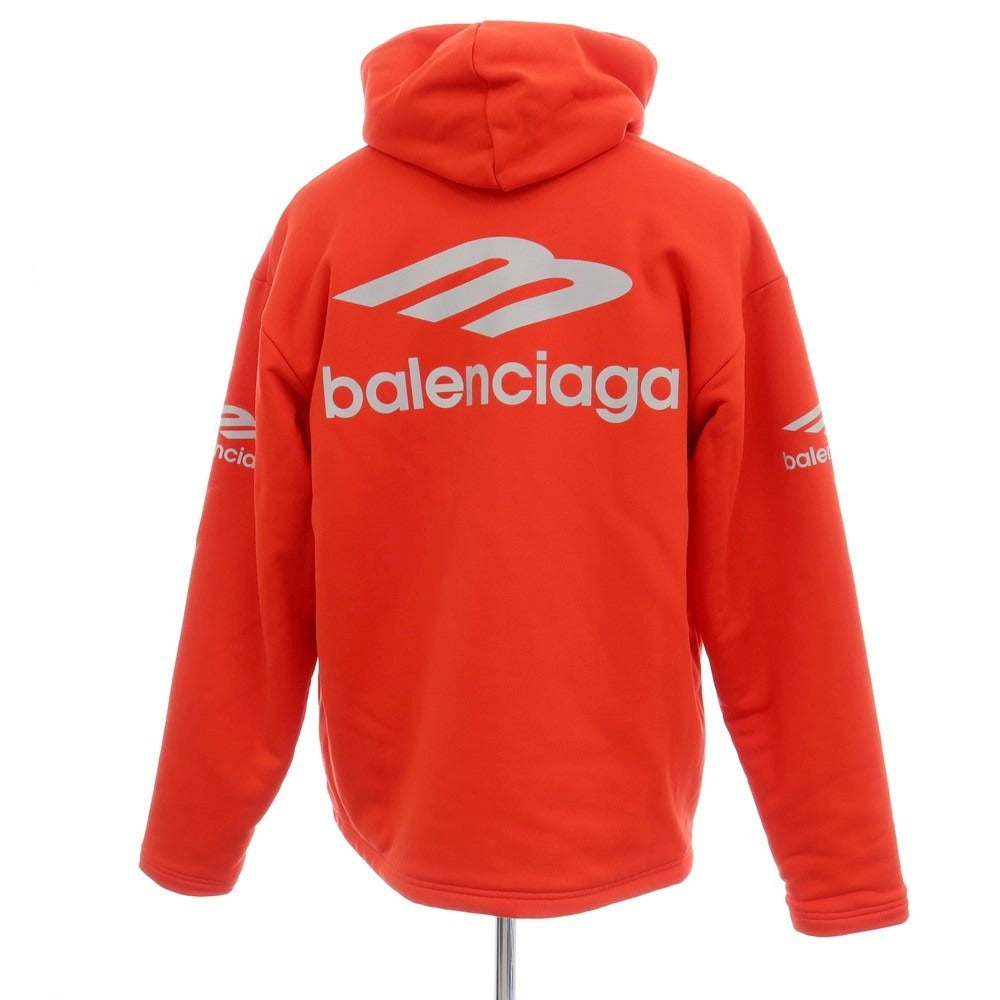 【中古】【未使用】バレンシアガ BALENCIAGA SKIWEAR 内ボア コットン リフレクターロゴ パーカー レッド【サイズ2】【 状態ランクS 】【 メンズ 】
