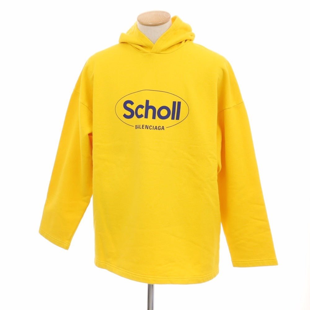 【中古】バレンシアガ BALENCIAGA Scholl コットン プルオーバー パーカー イエロー【サイズS】【 状態ランクA 】【 メンズ 】[APD]