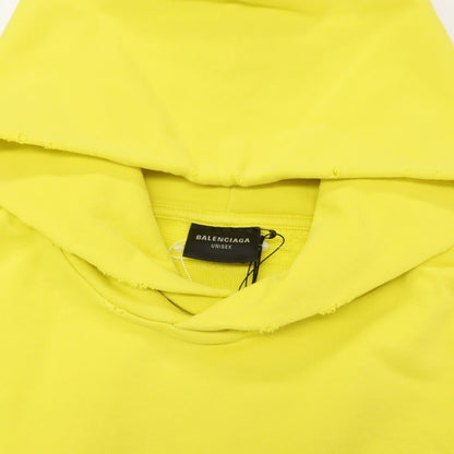 【中古】バレンシアガ BALENCIAGA ダメージ加工 コットン プルオーバー パーカー ライムイエロー【サイズ3】【 状態ランクA 】【 メンズ 】
