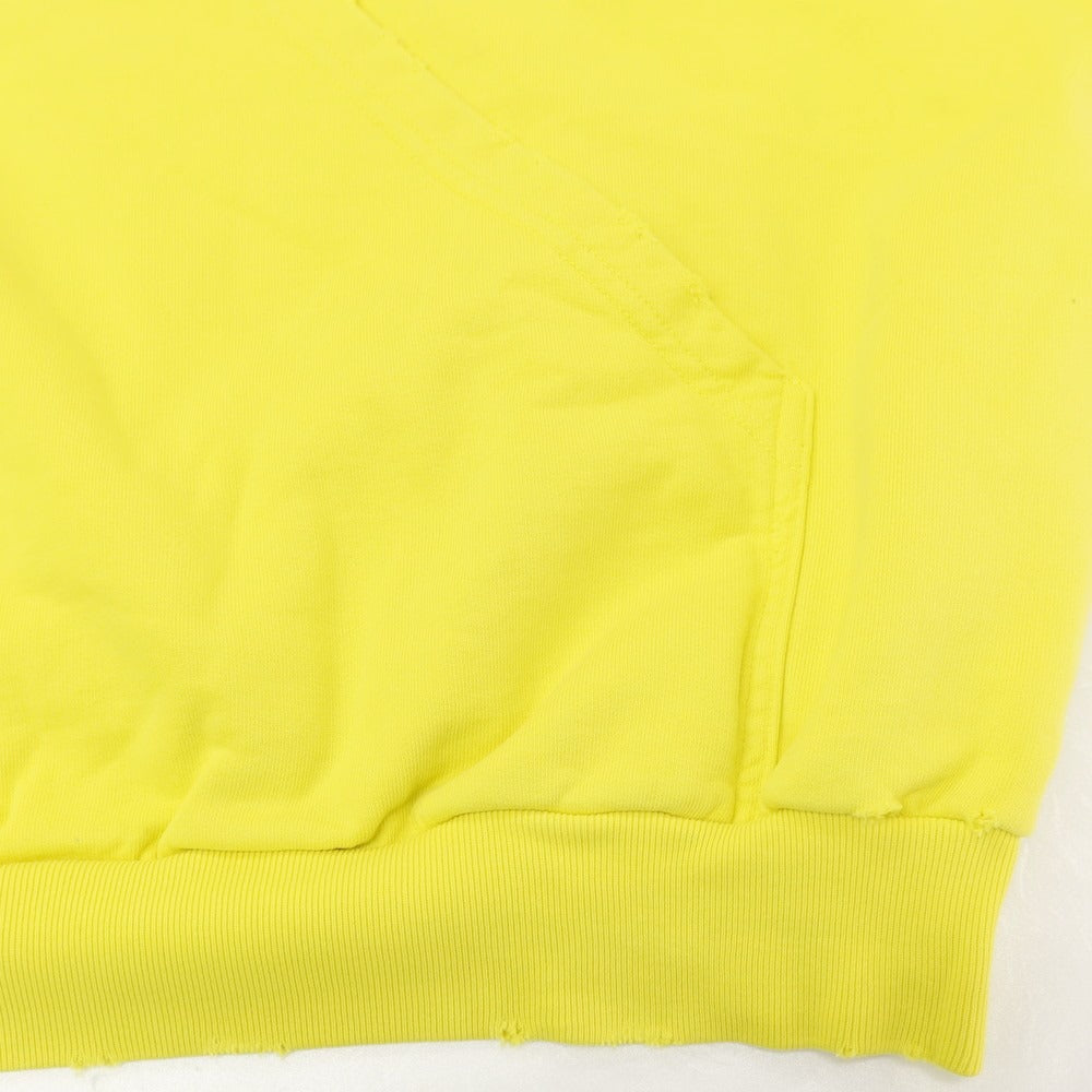 【中古】バレンシアガ BALENCIAGA ダメージ加工 コットン プルオーバー パーカー ライムイエロー【 サイズ3 】【 状態ランクA 】【 メンズ 】 [APD]