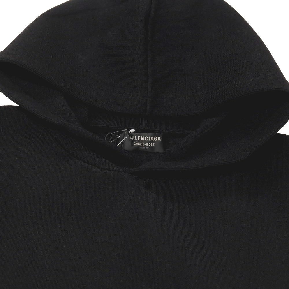 【中古】バレンシアガ BALENCIAGA GARDE-ROBE レーヨンポリエステルナイロンポリウレタン パーカー ブラック【 サイズM 】【 状態ランクB 】【 メンズ 】 [APD]