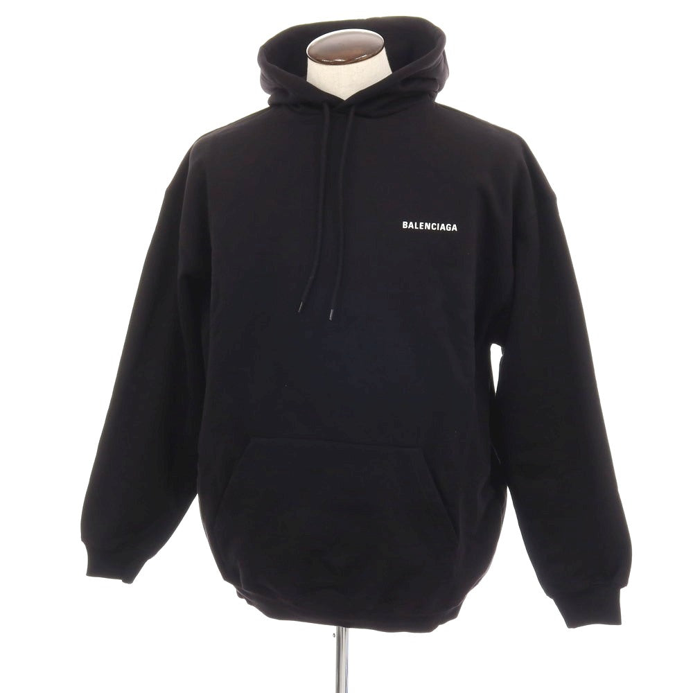 【中古】バレンシアガ BALENCIAGA WARDROBE コットン プルオーバー パーカー ブラック【サイズL】【 状態ランクA 】【 メンズ 】