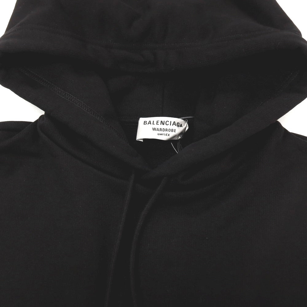 【中古】バレンシアガ BALENCIAGA WARDROBE コットン プルオーバー パーカー ブラック【サイズL】【 状態ランクA 】【 メンズ 】