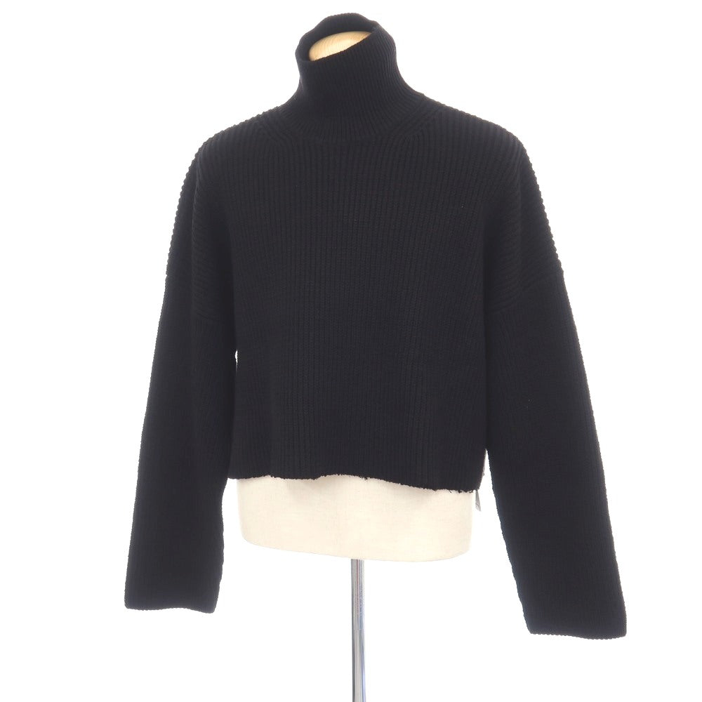 【中古】【未使用】バレンシアガ BALENCIAGA UNI FIT ミドルゲージ リブ編み コットンナイロン タートルネックニット ブラック【サイズS】【 状態ランクS 】【 ユニセックス 】