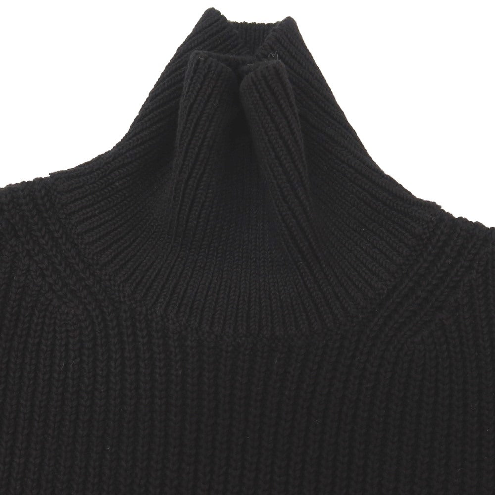 【中古】【未使用】バレンシアガ BALENCIAGA UNI FIT ミドルゲージ リブ編み コットンナイロン タートルネックニット ブラック【サイズS】【 状態ランクS 】【 ユニセックス 】